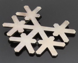 925 Sterling Silver - Vintage Large Snowflake Christmas Brooch Pin - BP1... - £121.44 GBP