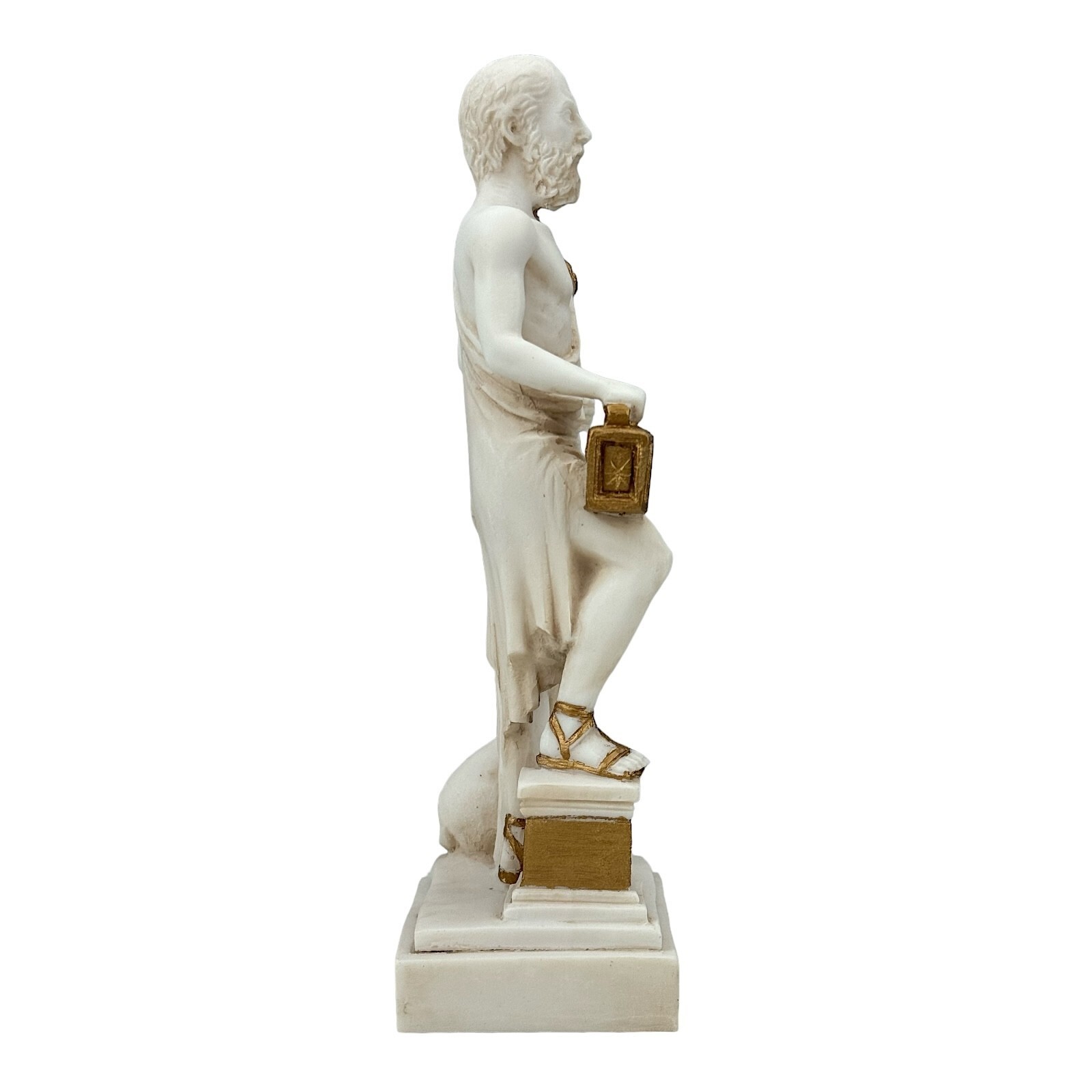 Diogenes the Cynic Ancient Greek Philosopher Cast Alabaster Statue Grey Patina Item image 7