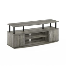 Furinno JAYA Large Entertainment Stand for TV Up to 55 Inch, French Oak Grey/Bla - £92.59 GBP