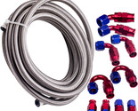AN-8 20 Feet Stainless Steel PTFE Braided Oil Fuel Line + AN8 Swivel Con... - $69.70