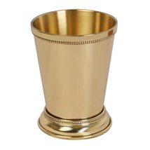 HANDTECHINDIA BRASS COCKTAIL DRINKWARE MINT JULEP CUPS 12-OUNCE GOLD FIN... - £20.23 GBP