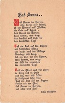 Hab Sonne In The Heart If It Storms Or Snows Caesar Flaischken Poem Postcard - £6.84 GBP