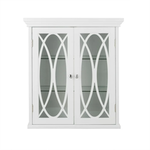 2-Door Wooden Removable Wall Cabinet Adjustable Shelves White Bathroom S... - £57.50 GBP