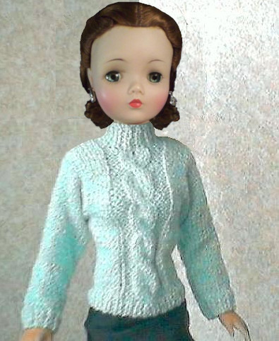 CABLE Sweater for CISSY Doll. Knitting Pattern by Edith Molina. PDF Download - $6.99