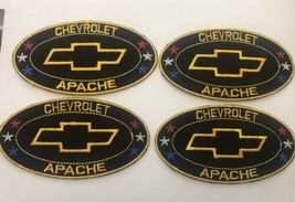 4 CHEVROLET APACHE SEW/IRON ON PATCH CHEVY LIKE A ROCK PICK UP TRUCK SIL... - $24.00