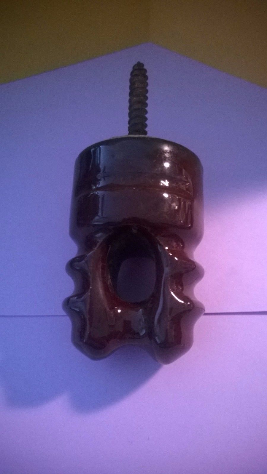 VTG Insulator Chocolate Ceramic / Porcelain with Screw - $11.00