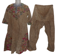 Vintage Embellished Tunic &amp; Harem Shalwar Pants Stone washed Boho Hippy OS - £39.65 GBP