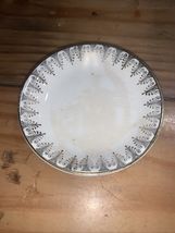 Classy Vintage Dinner Plate White With Gold Rim 3 1/4 Inches - $4.94