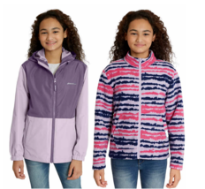 Eddie Bauer Girls Size XS 5/6 Lilac 3-in-1 NWT Fleece Windbreaker Lined Jacket - £14.38 GBP