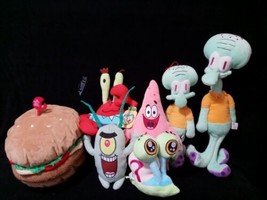 Nickelodeon Spongebob Patrick Gary Mr. Krabs. Krabbt Patty &amp; Gary 7pc Plush Lot - £116.53 GBP