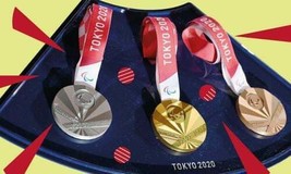 Tokyo 2020 Olympic Replica Paralympic Medals Set ( Gold/Silver &amp; Bronze) with Po - £63.34 GBP