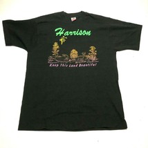 Vintage Harrison Keep This Land Beautiful Tee T Shirt Mens XL Black Crew Neck - £22.41 GBP