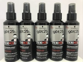 Lot of 5 NEW Pack Schwarzkopf Got2B Phenomenal Thickening Spray 5 fl. oz ea - £27.32 GBP