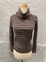 Women&#39;s Vintage Size L Renee Tener for Outlander Red &amp; Gray Striped Turt... - £25.80 GBP