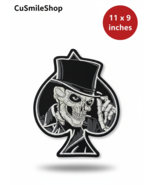 Large Spade Skull with Top Hat Joker Embroidered Patch 11 x 9 Inches XL ... - €33,35 EUR