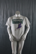 Vitnage Greepeace Shirt - Greenpeace Walk 1992 Shoe Graphic - Men&#39;s Large - £39.11 GBP