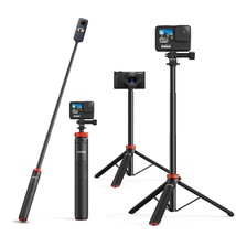 Uurig Telescopic Selfie Stick Long With Tripod, Waterproof Hand Grip, Fo... - $40.99