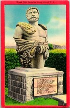 Vtg Lino Cartolina Lungo Isola New York Ny - Greco Dio Hercules Statua Unp - £4.76 GBP