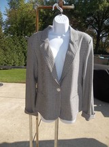 Nwt Kay Unger Brown Plaid Knit Blazer Xl - $42.99