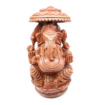 Ganesha Statue Carved Ganesh Carving Property Luck Wealth Artwork - $358.15