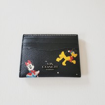 Coach CN032 Disney X Holiday Print Mini Slim Card Case Small Wallet Black Multi - £35.76 GBP