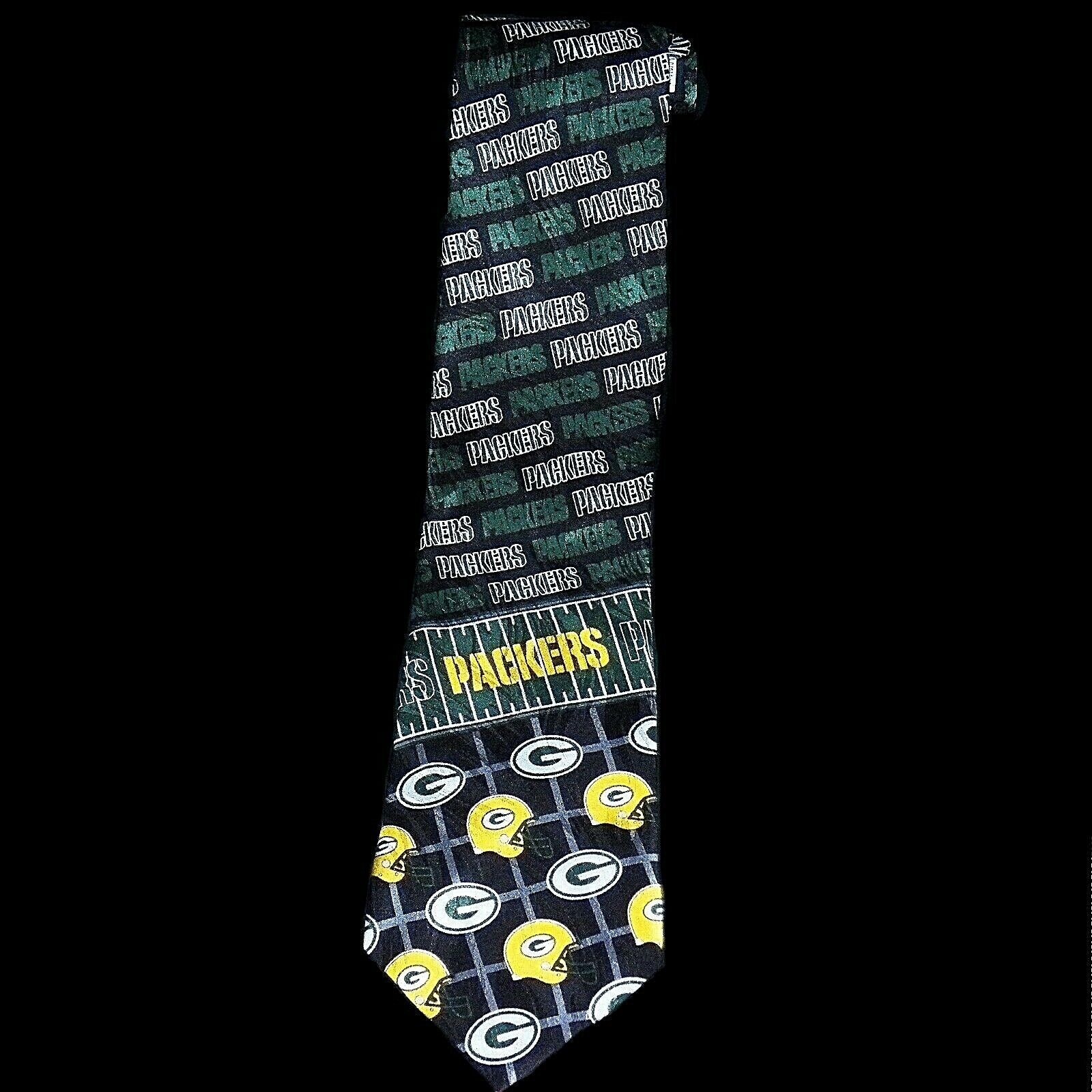 Primary image for Vintage NFL Green Bay Wisconsin Packers Football Ralph Marlin Silk Tie Necktie