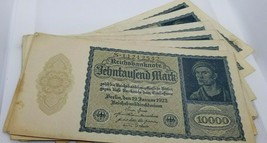Germany Lot Of 10 Banknotes 10 000 Mark 1922 Very Rare Circulated No Reserve - £37.17 GBP