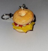 Bacon Egg Cheese Bagel Keychain  Accessory Clip On Miniature Food - $8.50