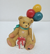Cherished Teddies 1996 Girl Bear Nina w Balloons and Package Event Figurine - £6.02 GBP