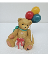 Cherished Teddies 1996 Girl Bear Nina w Balloons and Package Event Figurine - £6.07 GBP