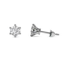 1.00CT Round Cut Lab Grown Diamond 14K Solid White Gold Women&#39;s Stud Ear... - £477.97 GBP