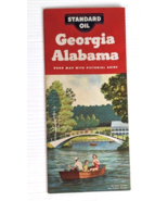 1955 Standard Oil Georgia Alabama Vintage Road Map Pictural guide - £7.82 GBP