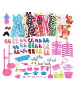 APXB 88pcs Barbie Doll Dresses, Shoes, and Jewelry - Clothes Accessories... - £7.55 GBP+