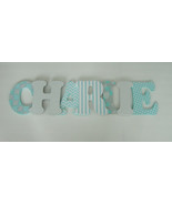 Wood Letters-Nursery Decor-Turquoise &amp; Grey, or Pink/Grey, or Lavender/G... - £9.77 GBP