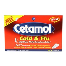 CETAMOL COLD &amp; FLU NIGHTIME (20 TAB) - £14.18 GBP