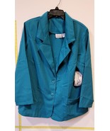 New Bent Over Women Plus Size Turquoise Blue Green Jacket Size 18 W - $187.47 MXN