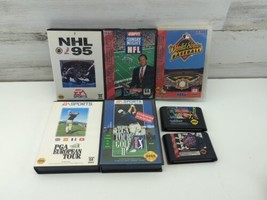 Lot Of 7 Sega Genesis Games Nhl 95 Nfl Baseball Pga Nba Games - $29.02