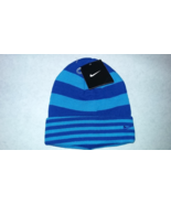New Nike Unisex YOUTH Blue Striped Winter/Running Beanie Sz 8/20  - $455.97 MXN