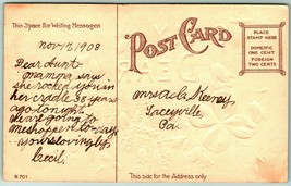 Large Letter Floral Greetings To My Dear Aunt Embossed 1908 DB Postcard H4 - £3.93 GBP