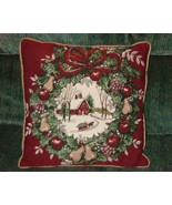 Pillows Christmas design set of 2 red and green 18 inch with - £23.70 GBP