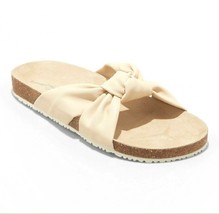 Universal Thread Womens Junie Cream Vegan Faux Leather Knotted Slide San... - $9.98