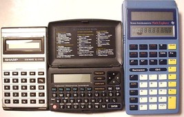 3 Vtg Electronics Sharp Calculator-Traductor Language Translator &amp; TI Math - £25.50 GBP