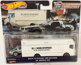Custom Hot Wheels Team Transport Back To The Future Delorean Dr. Brown w... - $171.99