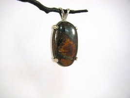 18.75 ct Flashy Boulder Opal Pendant Sterling Silver RKS517 - £23.70 GBP