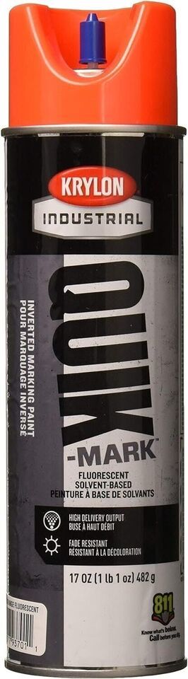Krylon Upside Down Marking Paint Alert Fluorescent Red/Orange Solvent Ba... - $59.88