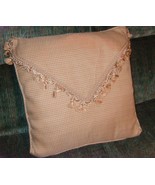 Pillow envelope style with fringe in tans new handmade - $14.00