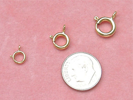 One Solid 14K Yellow Gold 6 Mm Spring Ring Necklace Clasp w/ Easy Open Jump Ring - £11.86 GBP