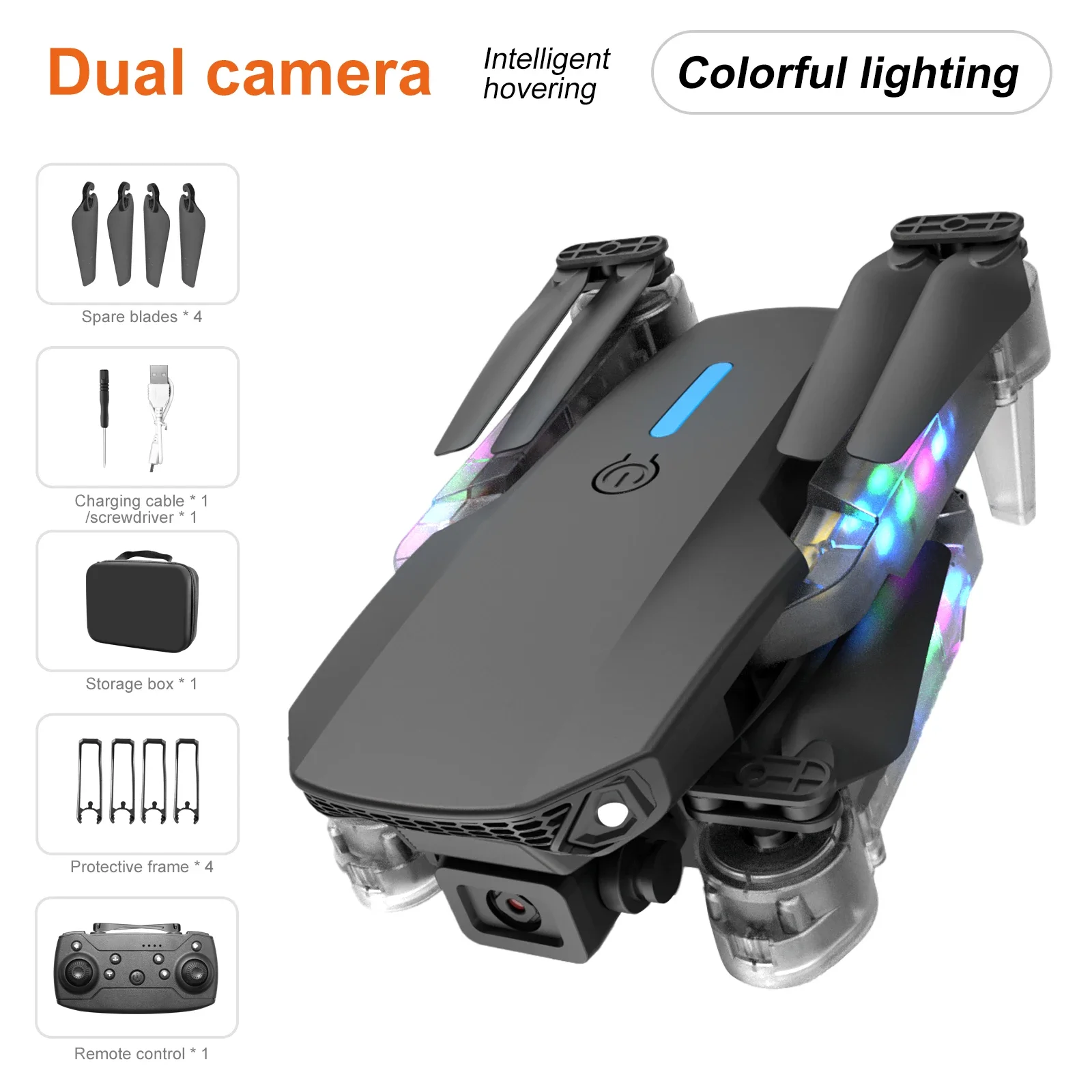 E99 K3 Pro Drone:4K Dual Camera,Foldable,WIFI,High Hold Mode E88D Black ... - £38.66 GBP