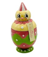 Johanna Parker Carnival Cottage Chick Canister Easter Duckie 8 inch Magenta - $43.00