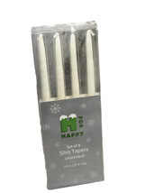 H For Happy Set Of 4 Slim Tappers  Unscented 10 Inches-White - £12.63 GBP